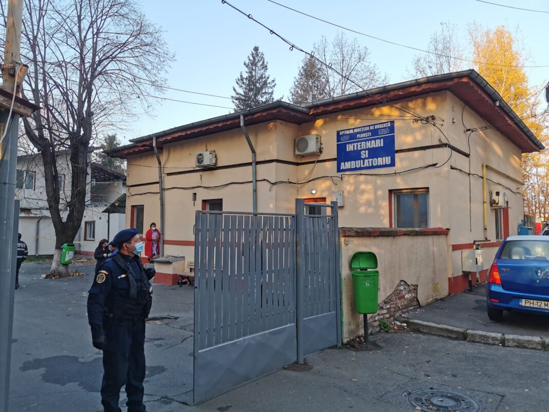 Incendiu la spital Covid Pitești, imagine cu cladire din exterior