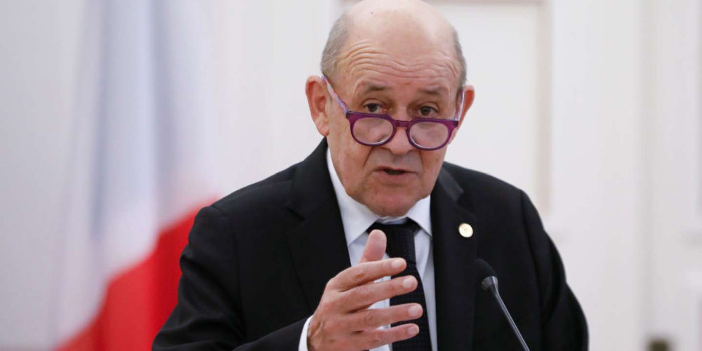 Volodymyr Zelensky mesaj/Ministrul francez de externe, Jean-Yves Le Drian