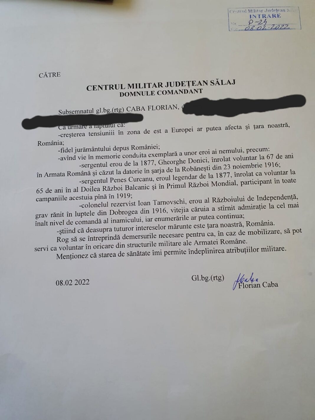 Un fost general cere să se întoarcă în Armată