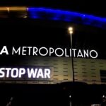 Stadionul lui Atletico Madrid afișează steagul ucrainean
