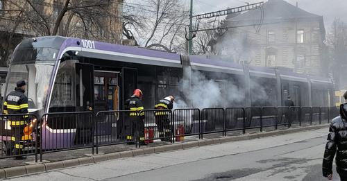 Un incendiu a cuprins un tramvai aflat în mers la Timișoara