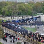 GALERIE FOTO. Ultrașii lui Dinamo au ajuns în Ghencea. Cum arată echipele de start