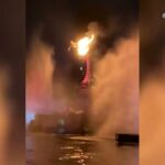 VIDEO: Spectacolul Disney din California, întrerupt din cauza unui dragon uriaș care a luat foc