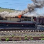 Incendiu la trenul Regio Arad