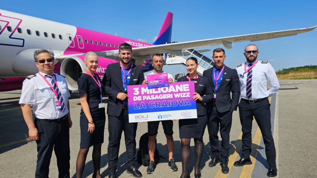 Wizz Air aniversează 3 milioane de pasageri la Craiova