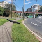 Dorel s-a mutat în armată. Un TIR plin cu camioane militare a lăsat tramvaiele fără curent, în Arad FOTO