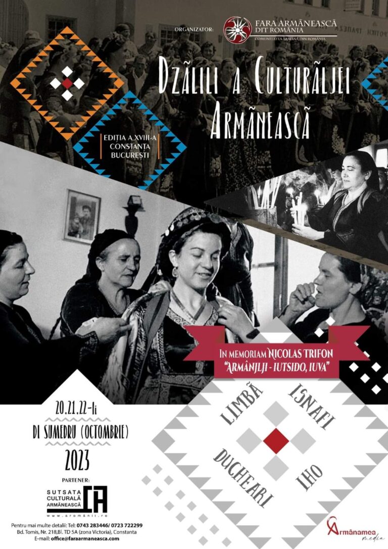Zilele Culturii Armâne, 20-22 octombrie – la Constanţa&Bucureşti