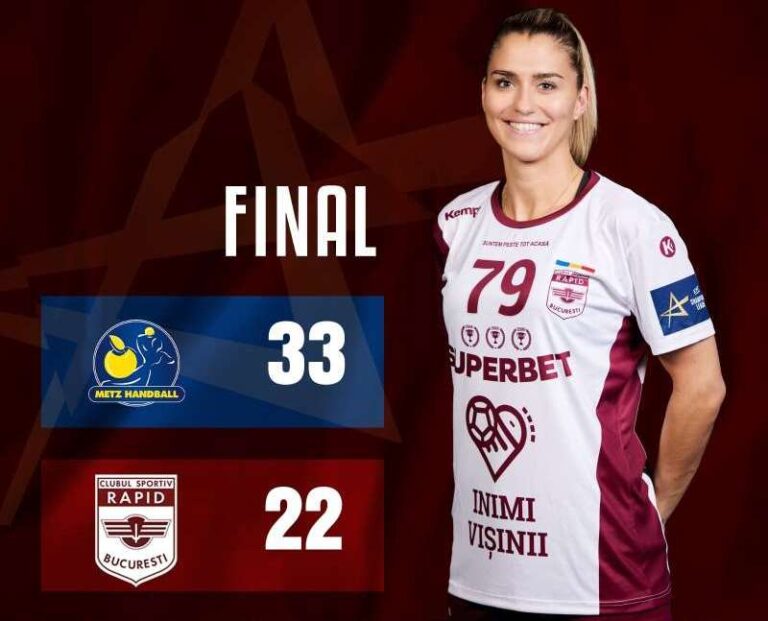 Liga Campionilor, handbal feminin – Rapid București a fost învinsă de Metz