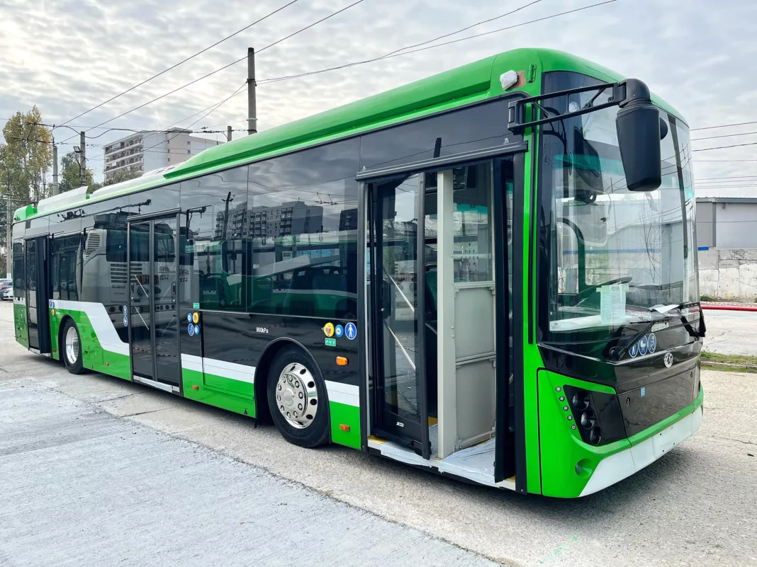 Electric buses on the road