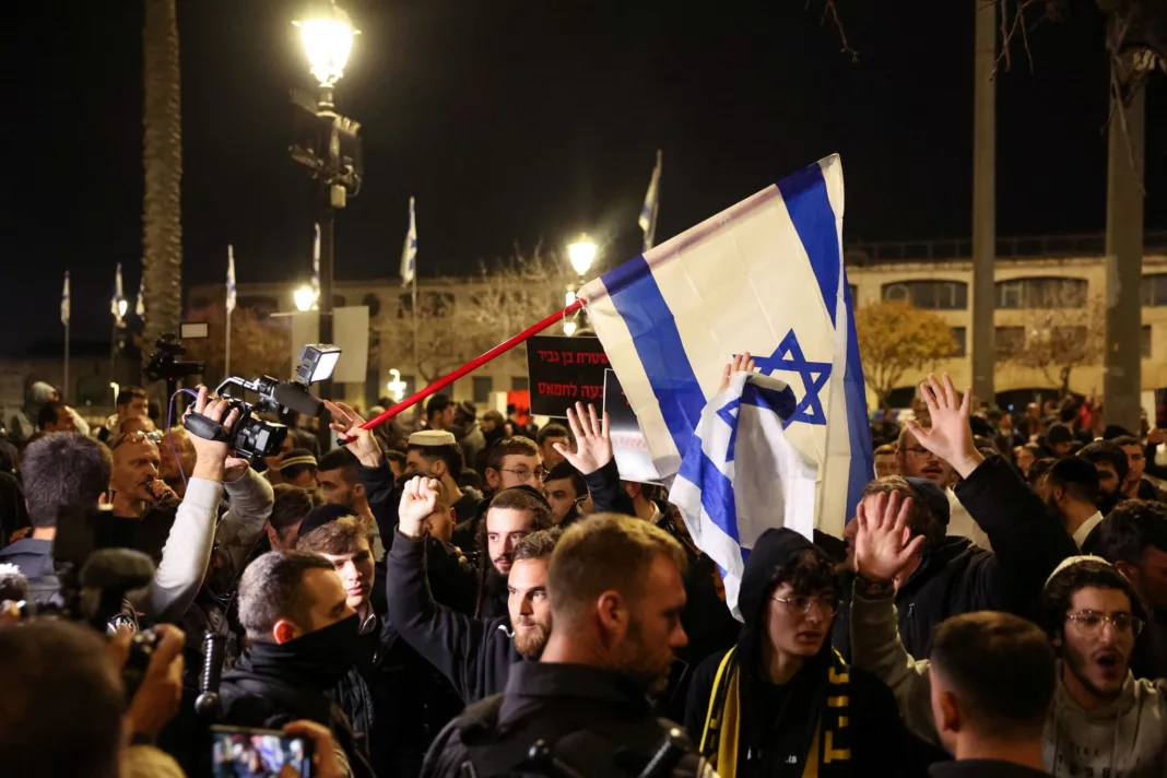 Extreme right protesters in Jerusalem on Mars