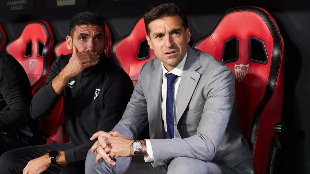 Sevilla coach during a football match