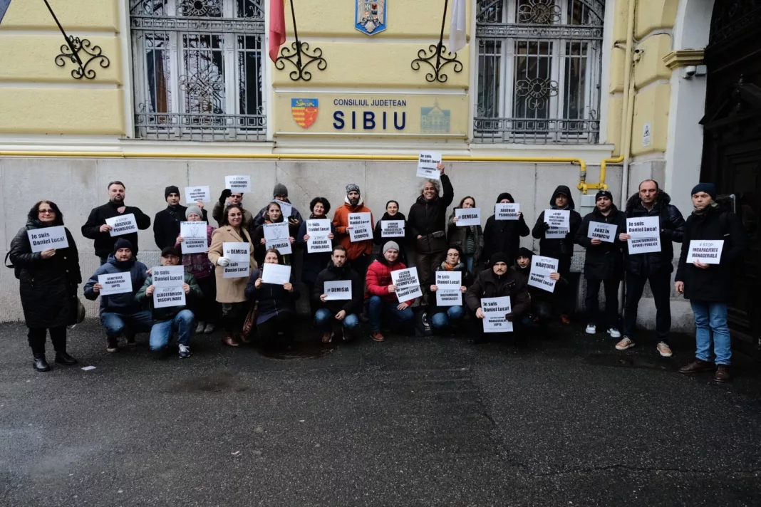 Protestul artiștilor / foto Sindicat Filarmonica de Stat Sibiu