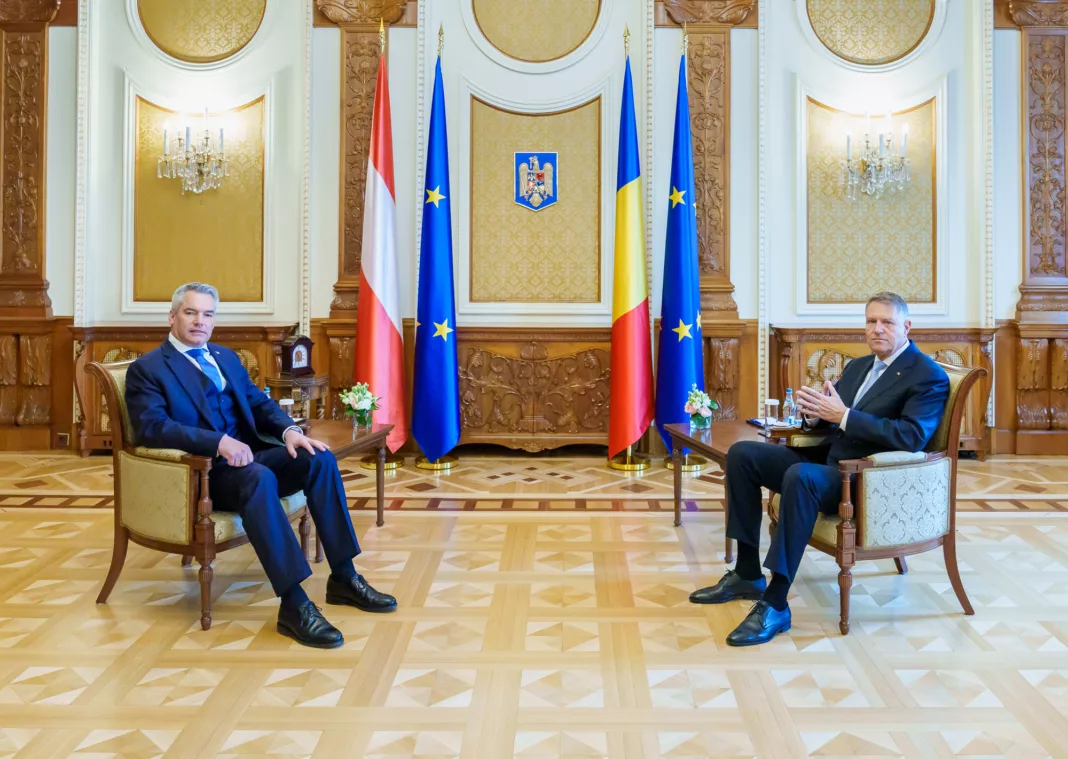 Iohannis și Nehammer la Palatul Cotroceni / foto Președinția României