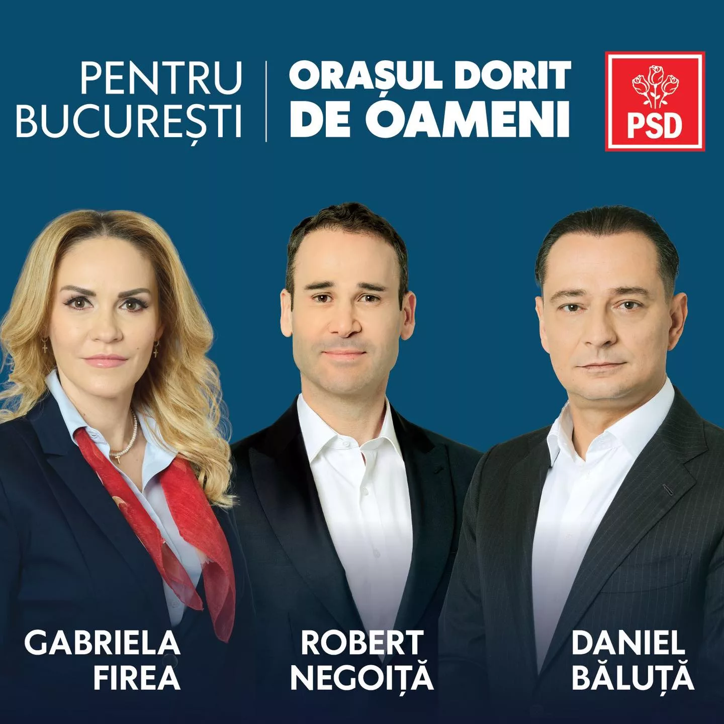Gabriela Firea, Robert Negoiță și Daniel Băluță / foto PSD, facebook
