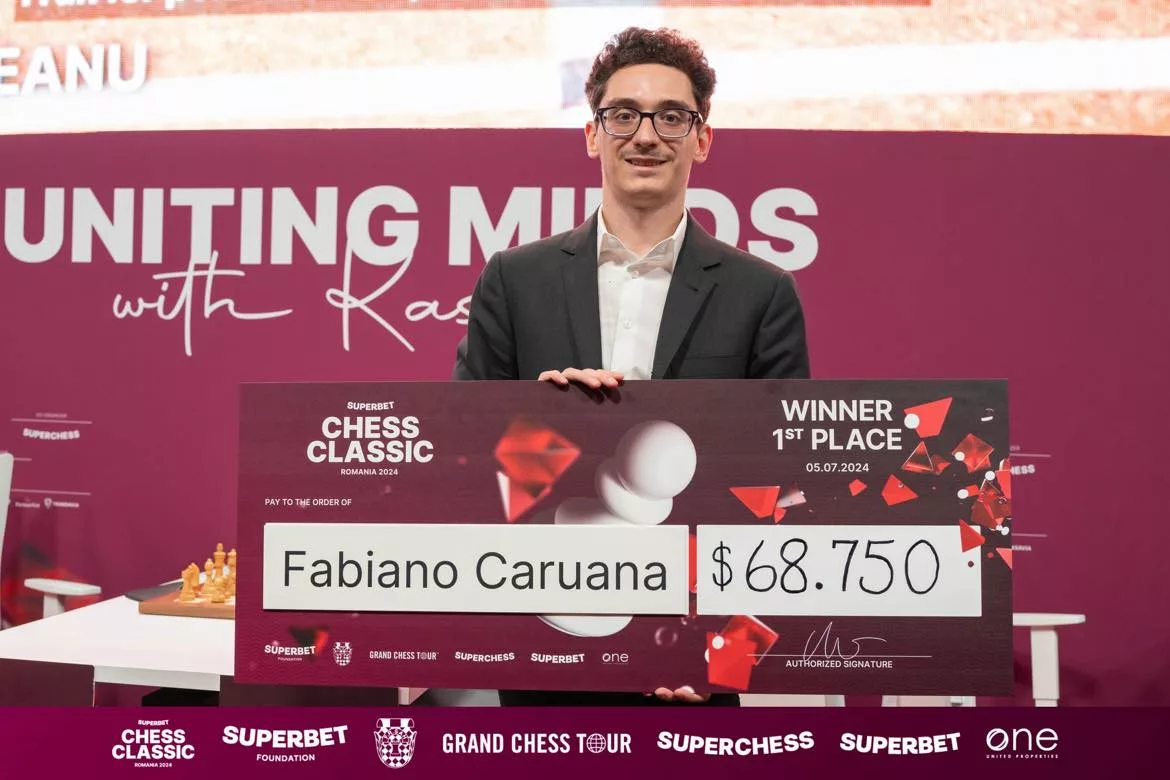 Fabiano Caruana a câștigat competiția Superbet Chess Classic România 2024