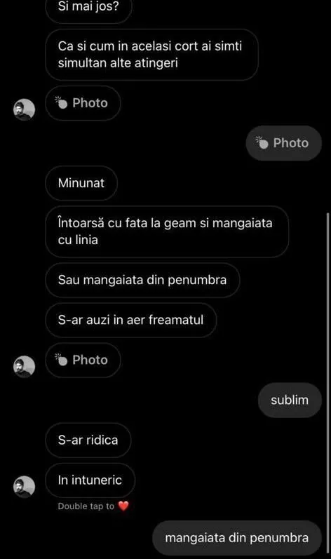 Captură de ecran a unei conversații pe WhatsApp