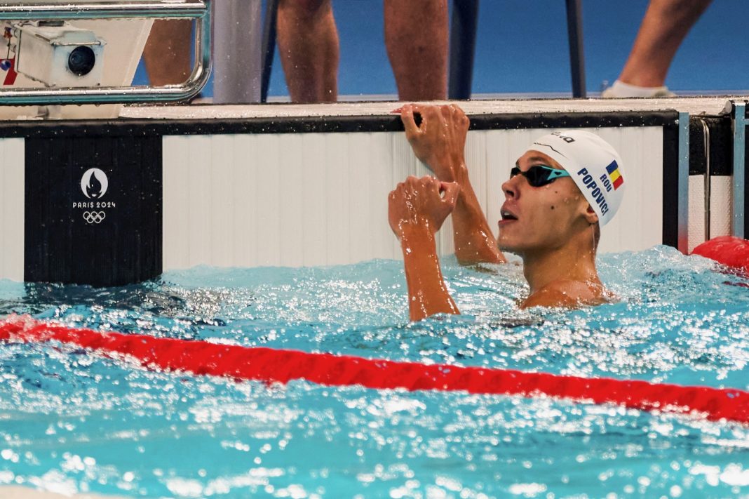 David Popovici, după cursa de 200 m liber, JO Paris