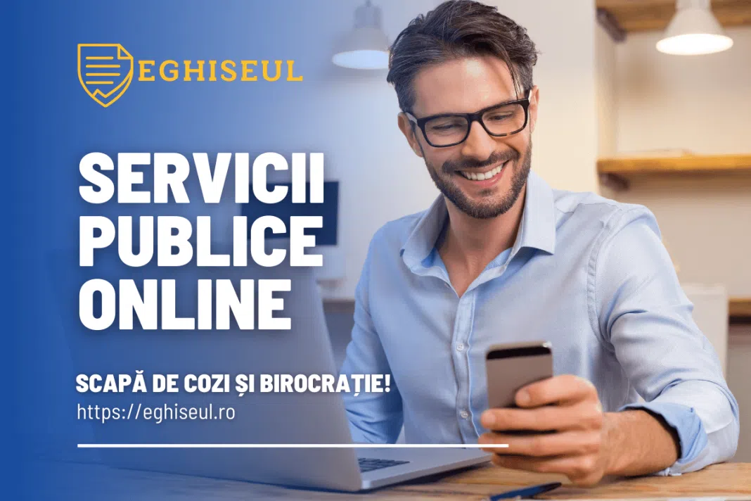 Bărbat folosind smartphone-ul pentru servicii online Egihseul