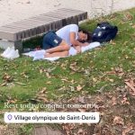 Imagini virale: Medaliat cu aur, preferă iarba din parc, nu patul din Satul Olimpic