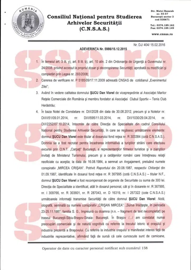 Dan Șucu legăturile Securitatea Ceaușescu,Dan Șucu,legăturile,Securitatea Ceaușescu